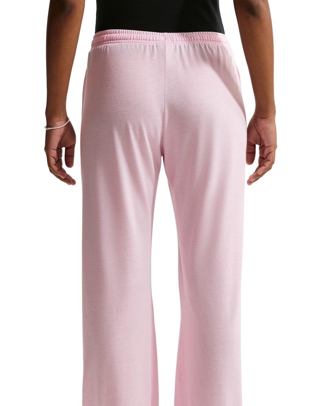 Nike Women's Sportswear Chill Knit Mid-Rise Lightweight Open-Hem Pants -Pink - PINK Thumbnail View 2