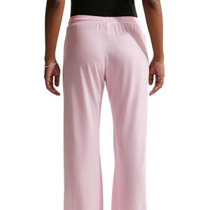 Nike Women's Sportswear Chill Knit Mid-Rise Lightweight Open-Hem Pants -Pink