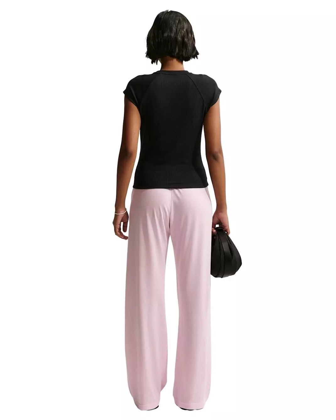 Nike Women's Sportswear Chill Knit Mid-Rise Lightweight Open-Hem Pants -Pink - PINK