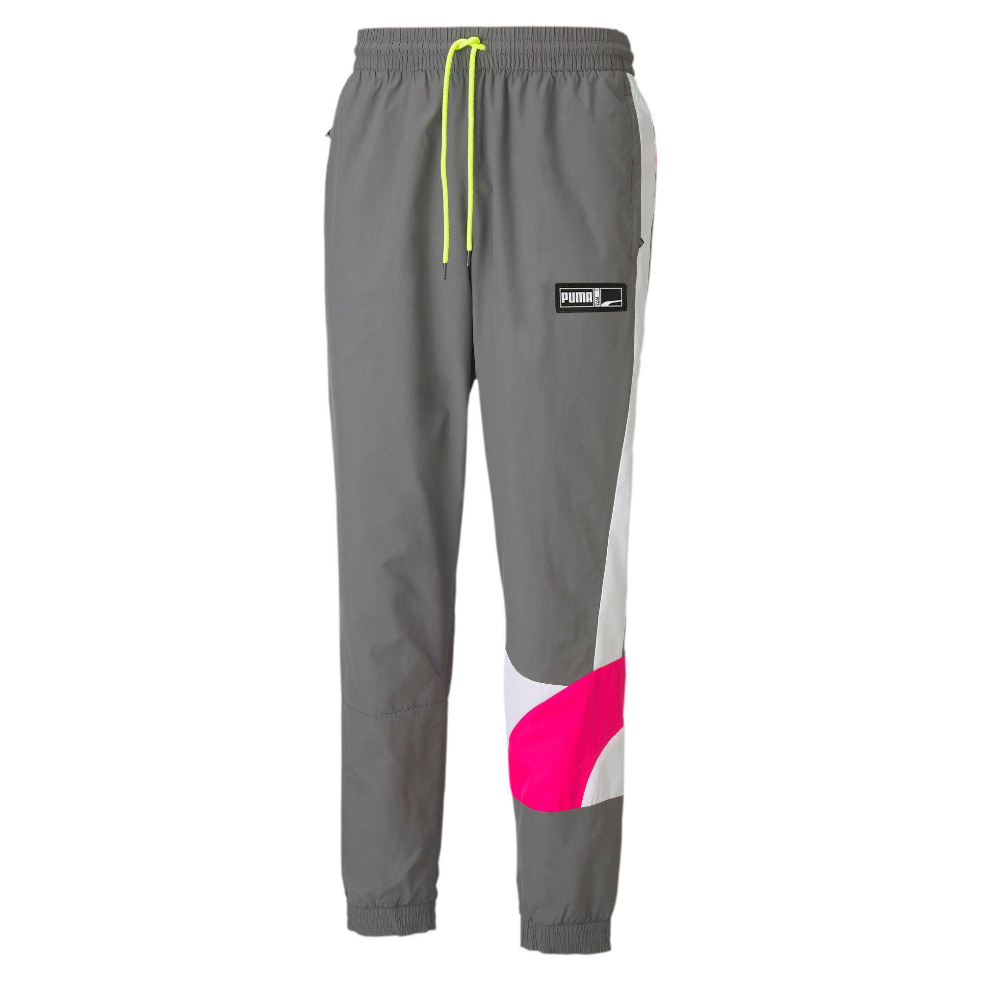 PUMA Men's Formstrip Woven Pant - GREY/PINK Thumbnail View 1