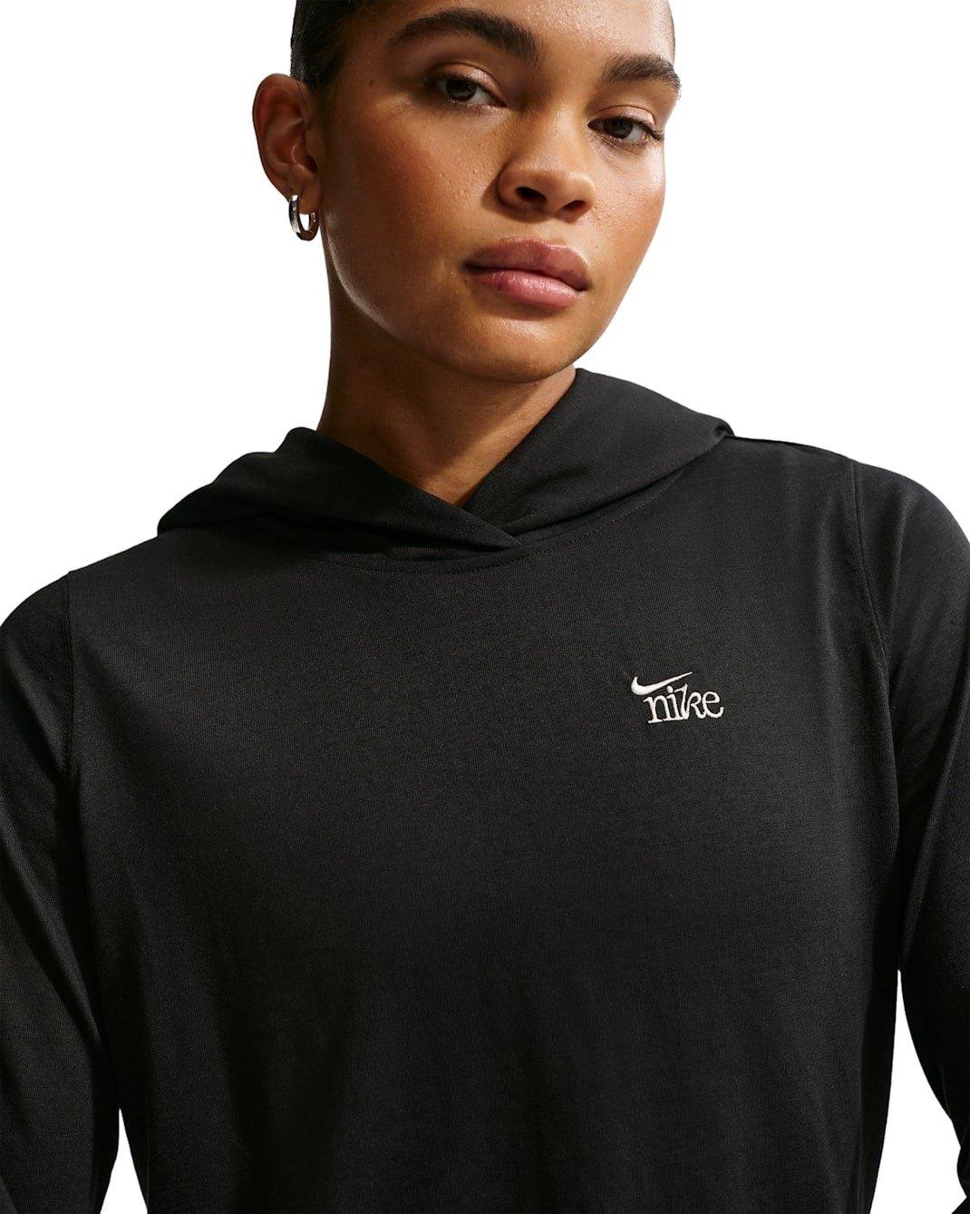 Nike Women' Sportswear Chill Knit Lightweight Hoodie - Black - BLACK Thumbnail View 3