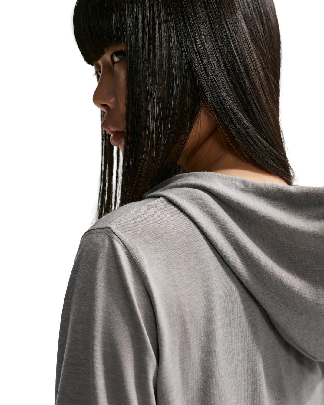 Nike Women' Sportswear Chill Knit Lightweight Hoodie -Dk Grey - DK GREY Thumbnail View 2