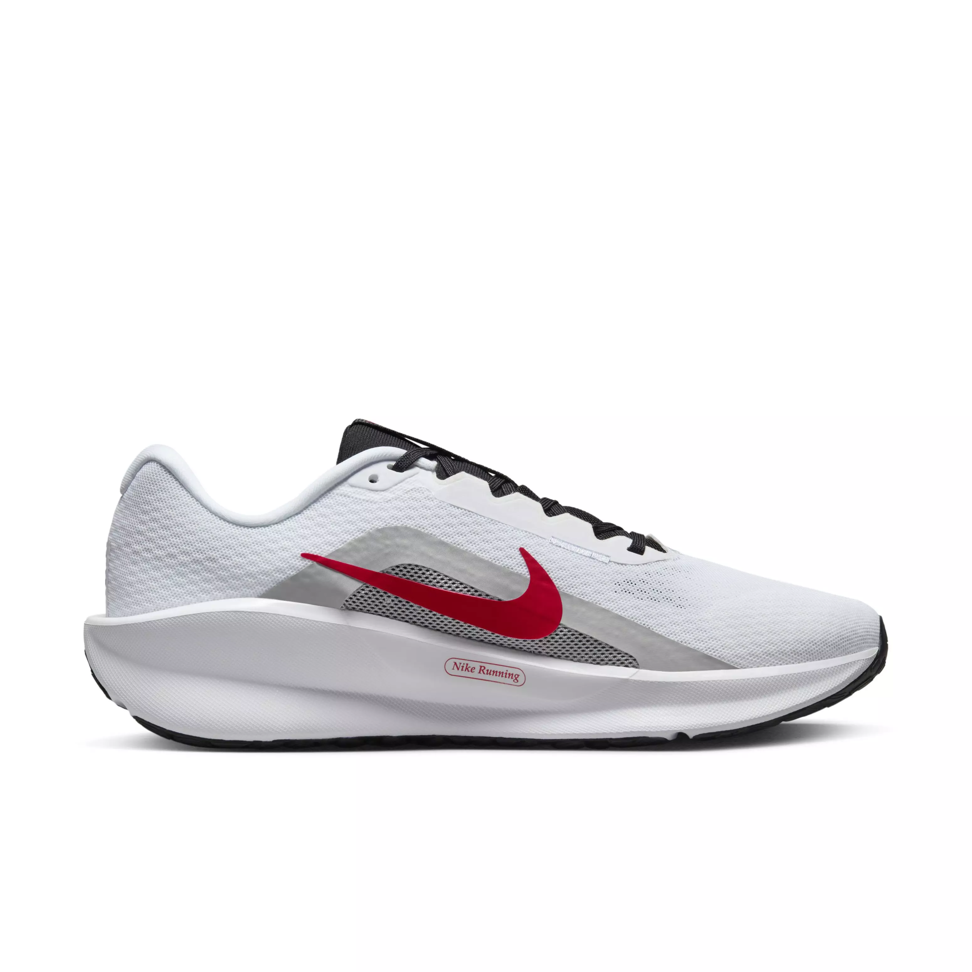Nike Downshifter 13 "White/Light Smoke Grey/Black/Fire Red" Men's Running Shoe - WHITE/LT GREY/BLACK/RED