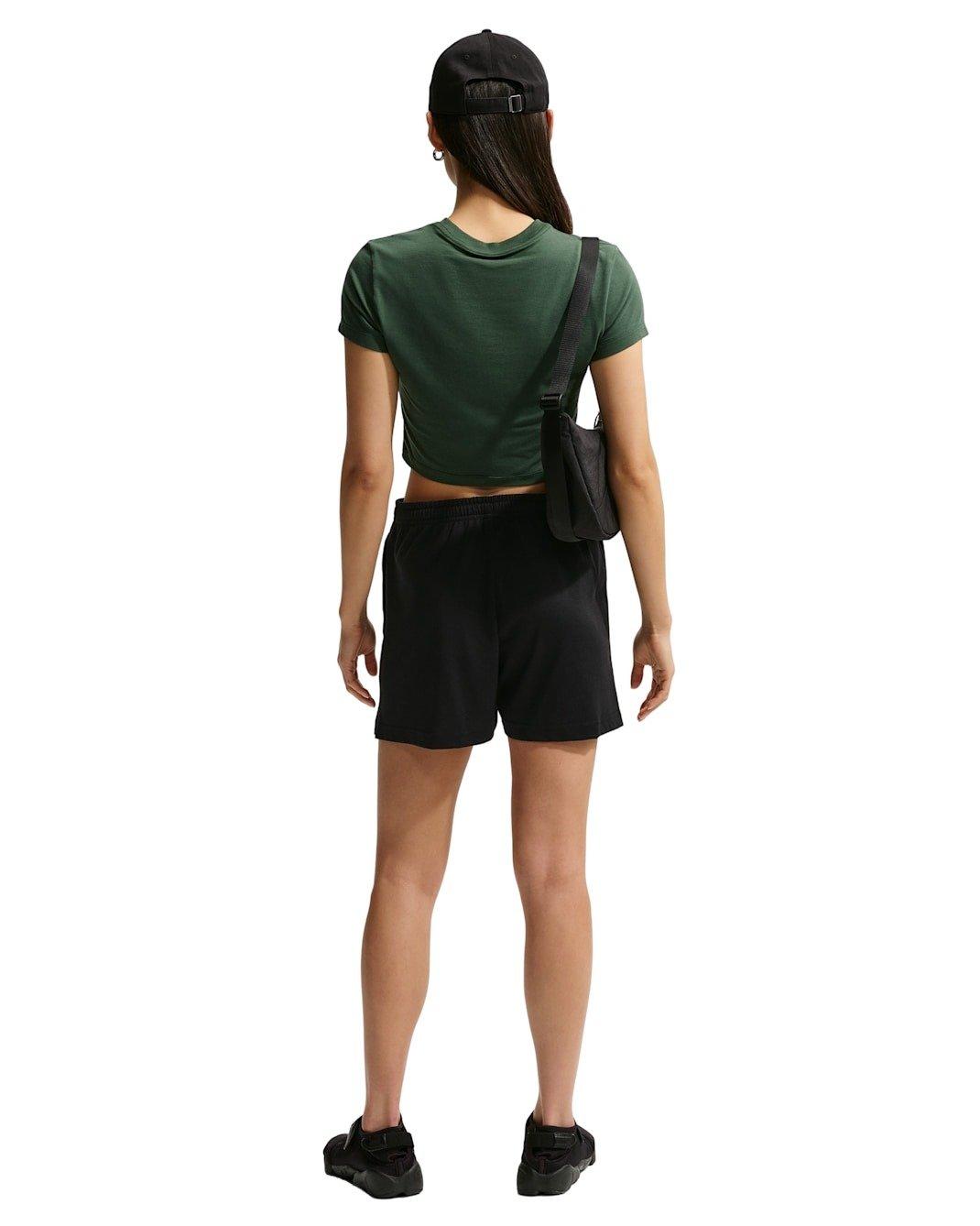 Nike Women's Sportswear Chill Knit High-Waisted Lightweight Shorts - Black - BLACK Thumbnail View 5