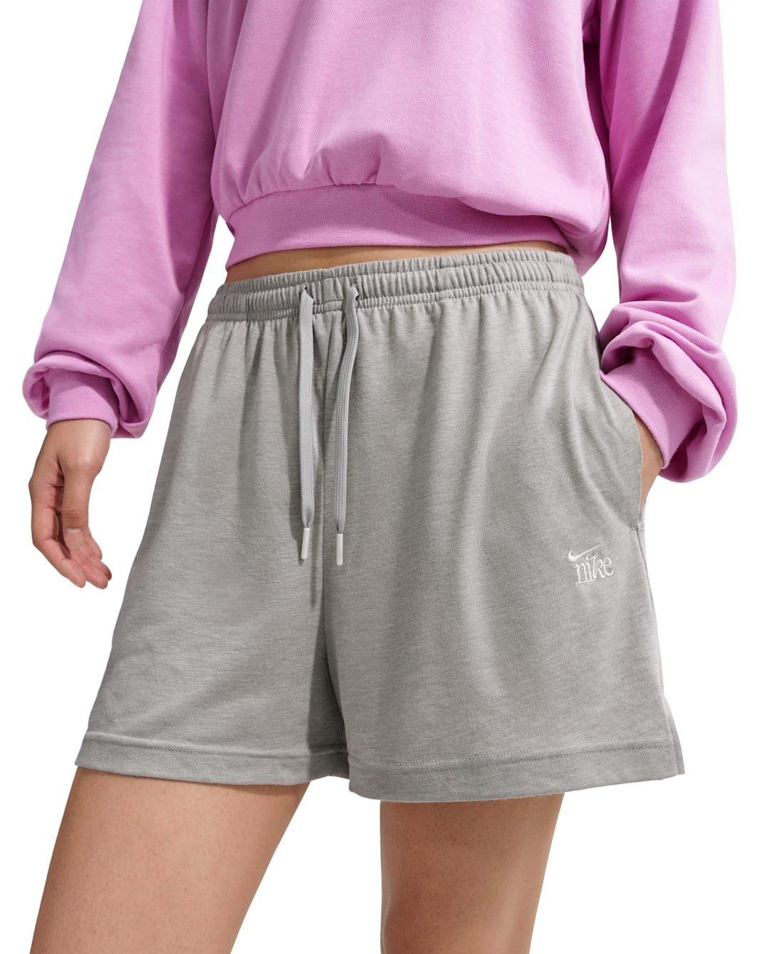 Nike Women's Sportswear Chill Knit High-Waisted Lightweight Shorts -Dk Grey - DK GREY Thumbnail View 1