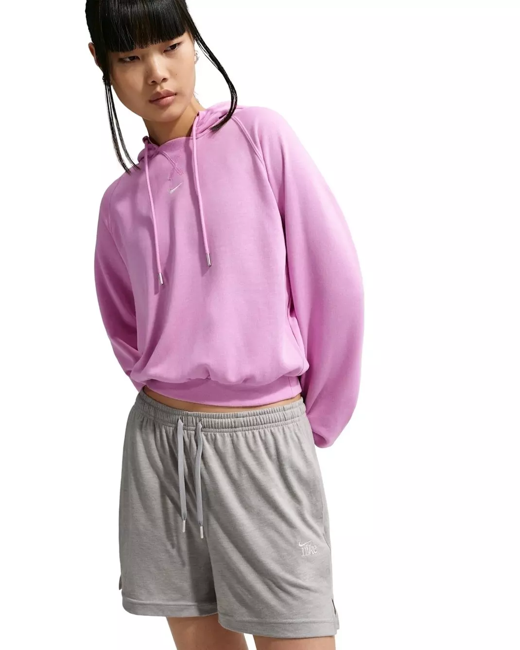 Nike Women's Sportswear Chill Knit High-Waisted Lightweight Shorts -Dk Grey - DK GREY