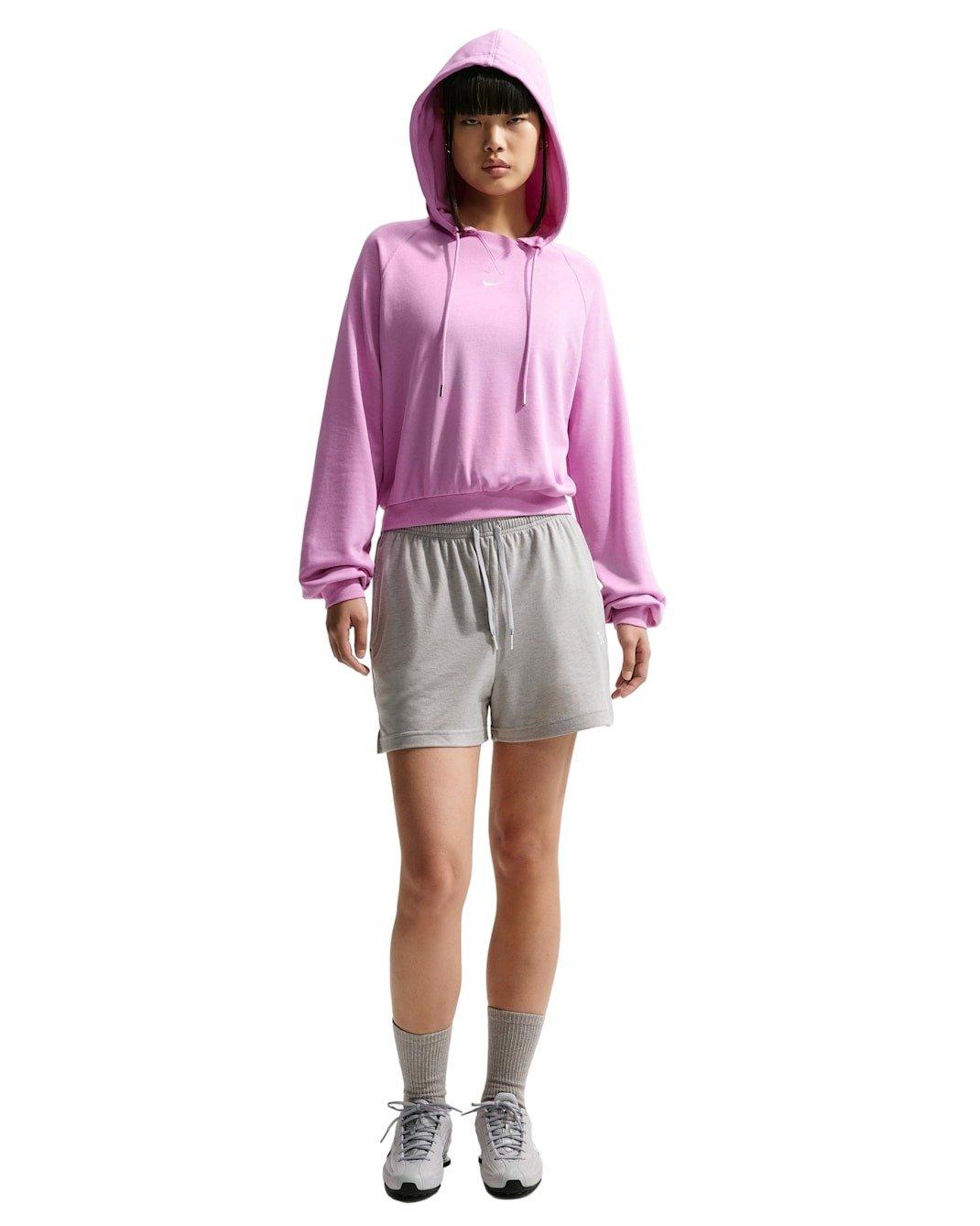 Nike Women's Sportswear Chill Knit High-Waisted Lightweight Shorts - Dk Grey - DK GREY Thumbnail View 4