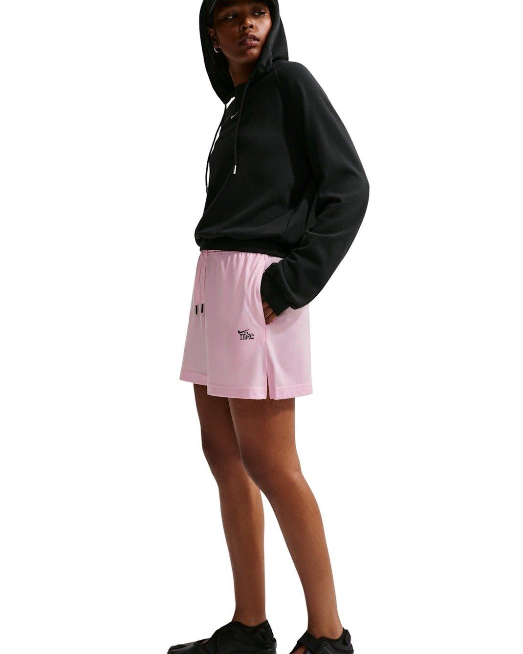 Nike Women's Sportswear Chill Knit High-Waisted Lightweight Shorts -Lt Pink - LT PINK Thumbnail View 3