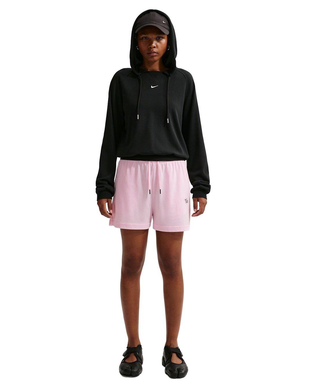 Nike Women's Sportswear Chill Knit High-Waisted Lightweight Shorts - Lt Pink - LT PINK Thumbnail View 4