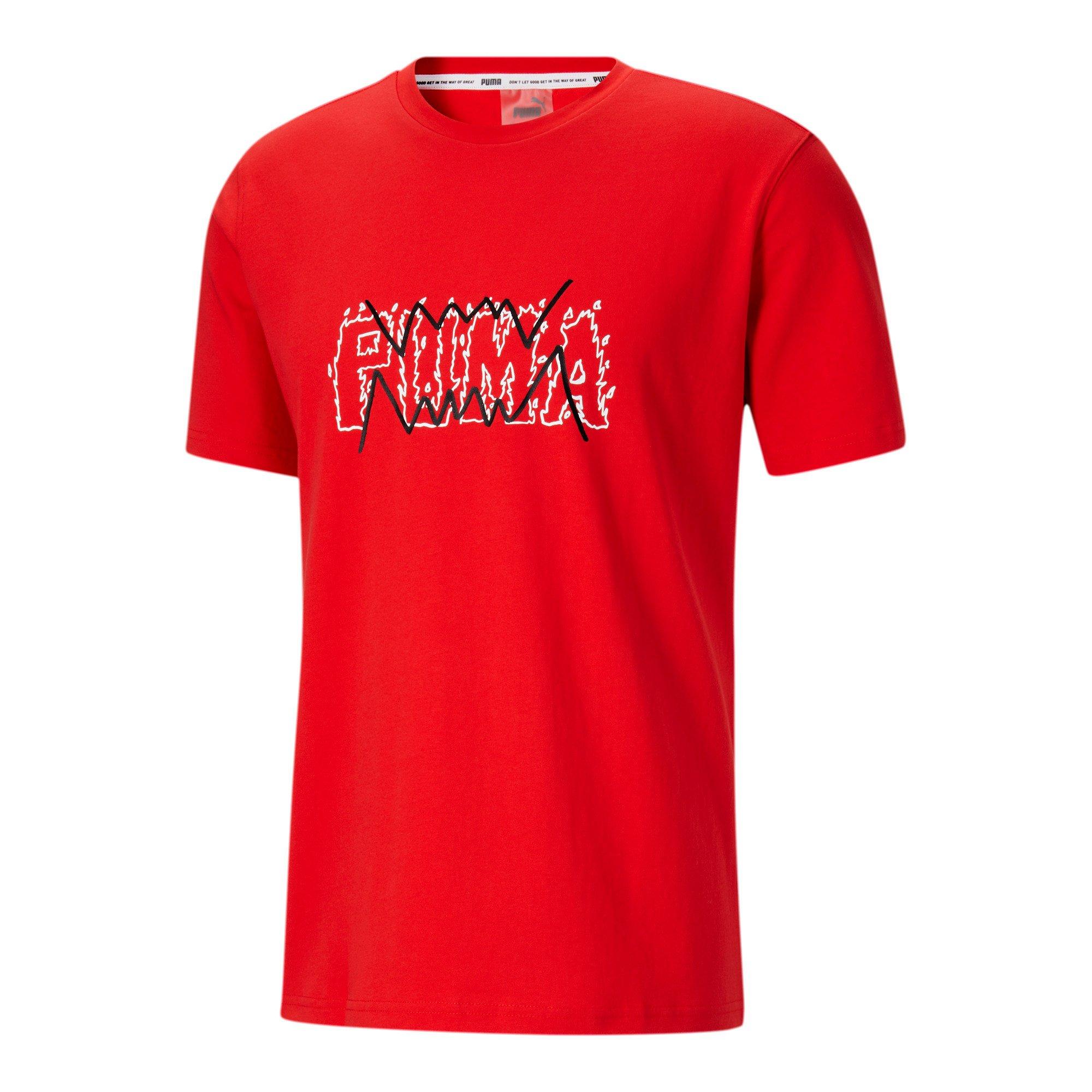 PUMA Men's Cat Jaws T-Shirt - RED Thumbnail View 1