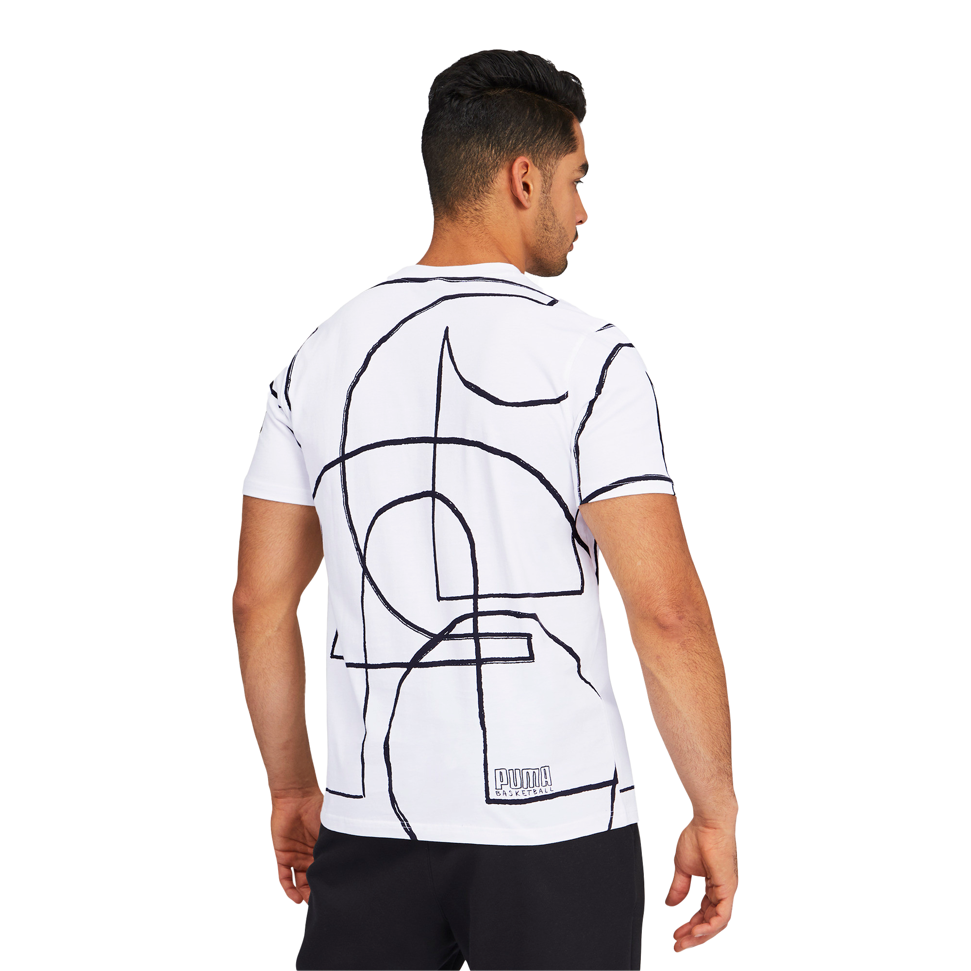 PUMA Men's Court AOP T-Shirt - WHITE Thumbnail View 2