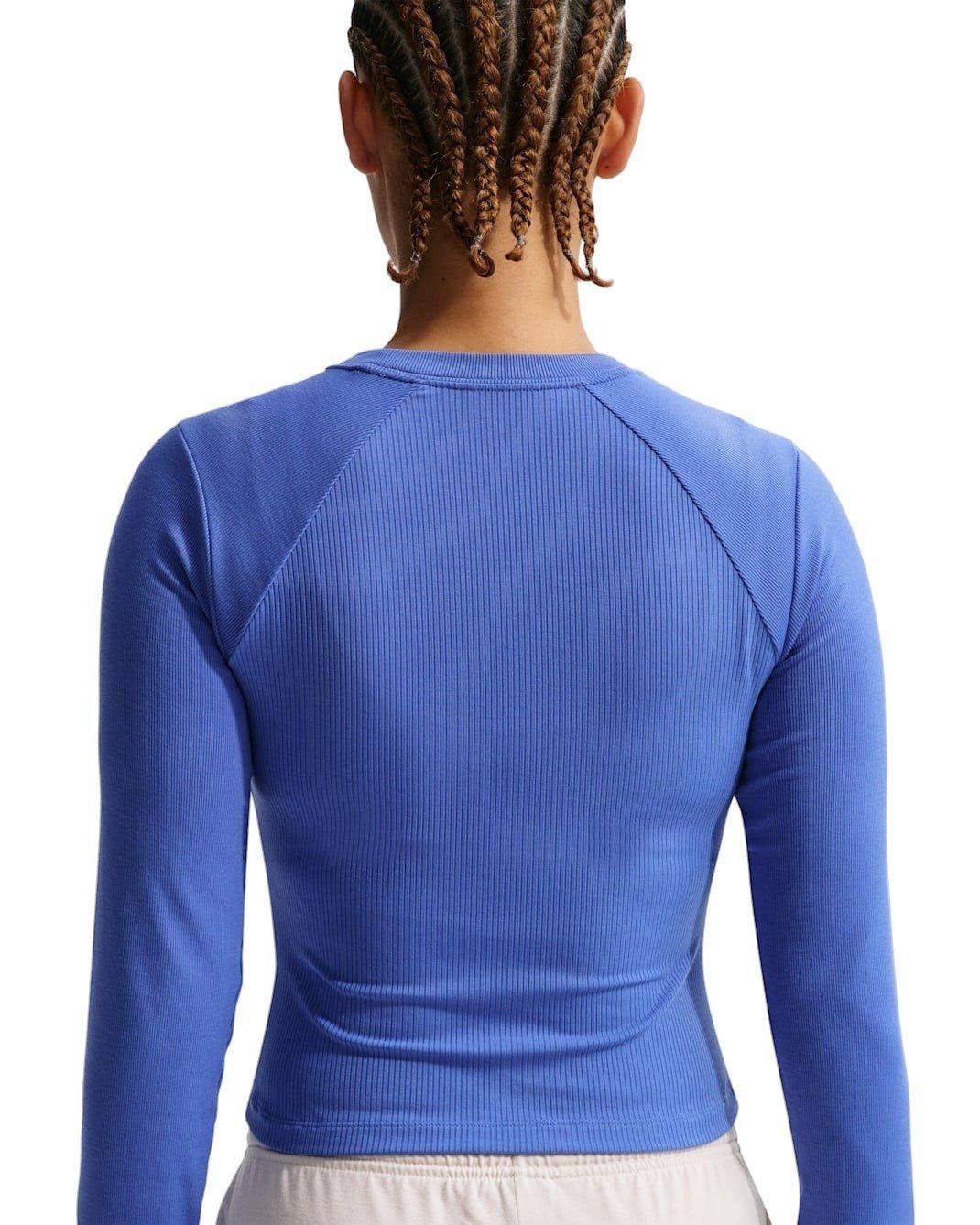 Nike Women's Sportswear Chill Knit Tight Long-Sleeve Ribbed Top - Lt Blue - LT BLUE Thumbnail View 2
