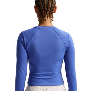 Nike Women's Sportswear Chill Knit Tight Long-Sleeve Ribbed Top -Lt Blue