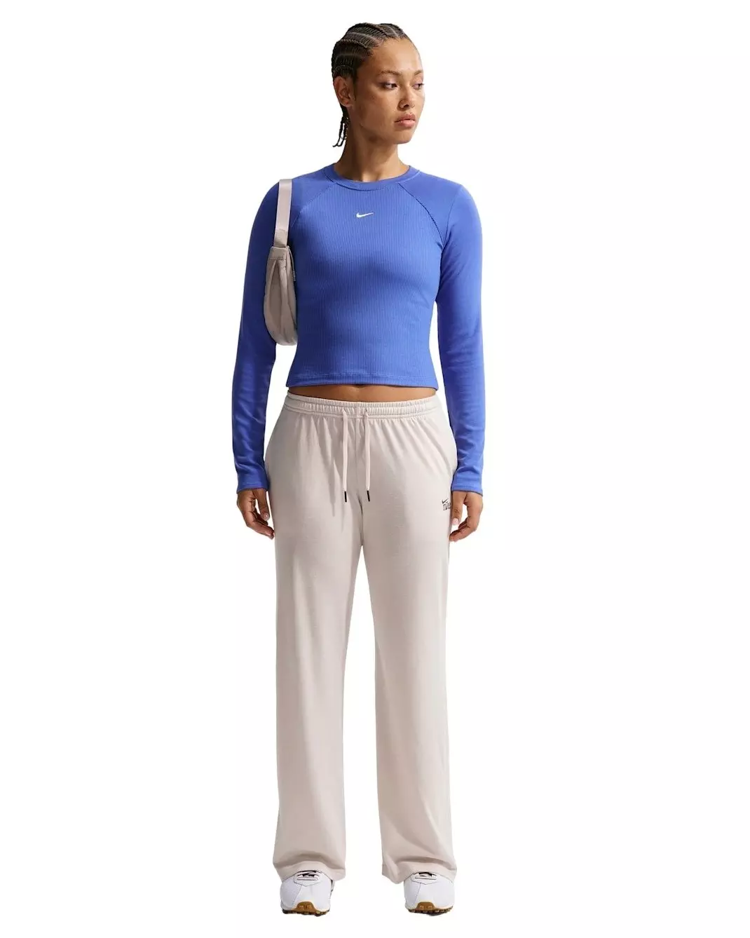 Nike Women's Sportswear Chill Knit Tight Long-Sleeve Ribbed Top - Lt Blue - LT BLUE