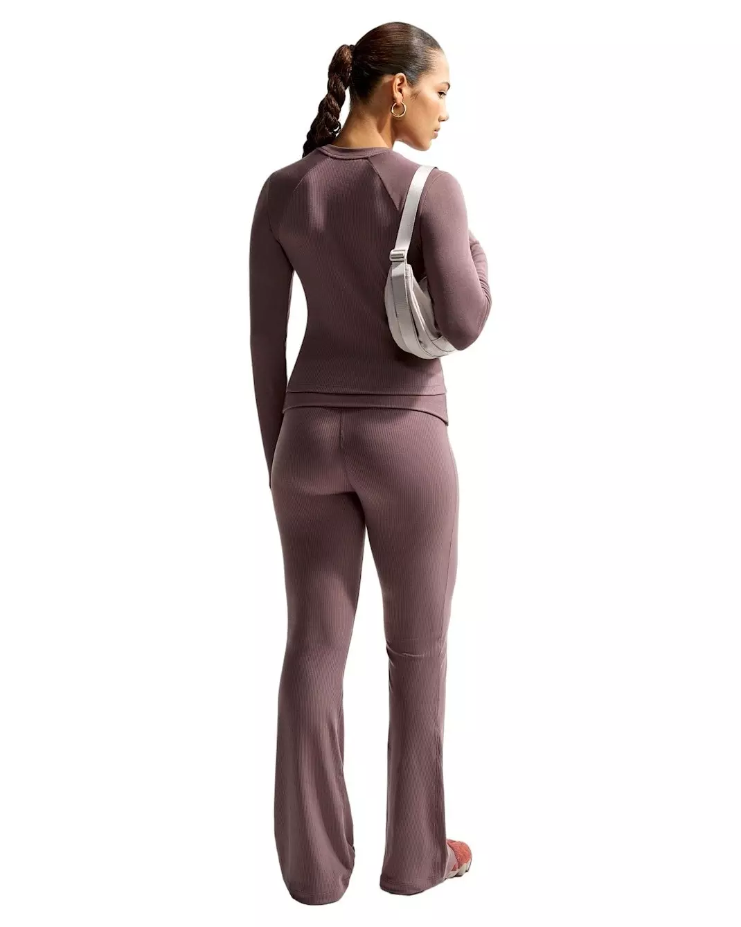 Nike Women's Sportswear Chill Knit Tight Long-Sleeve Ribbed Top - Tattoo Purple - TATTOO PURPLE