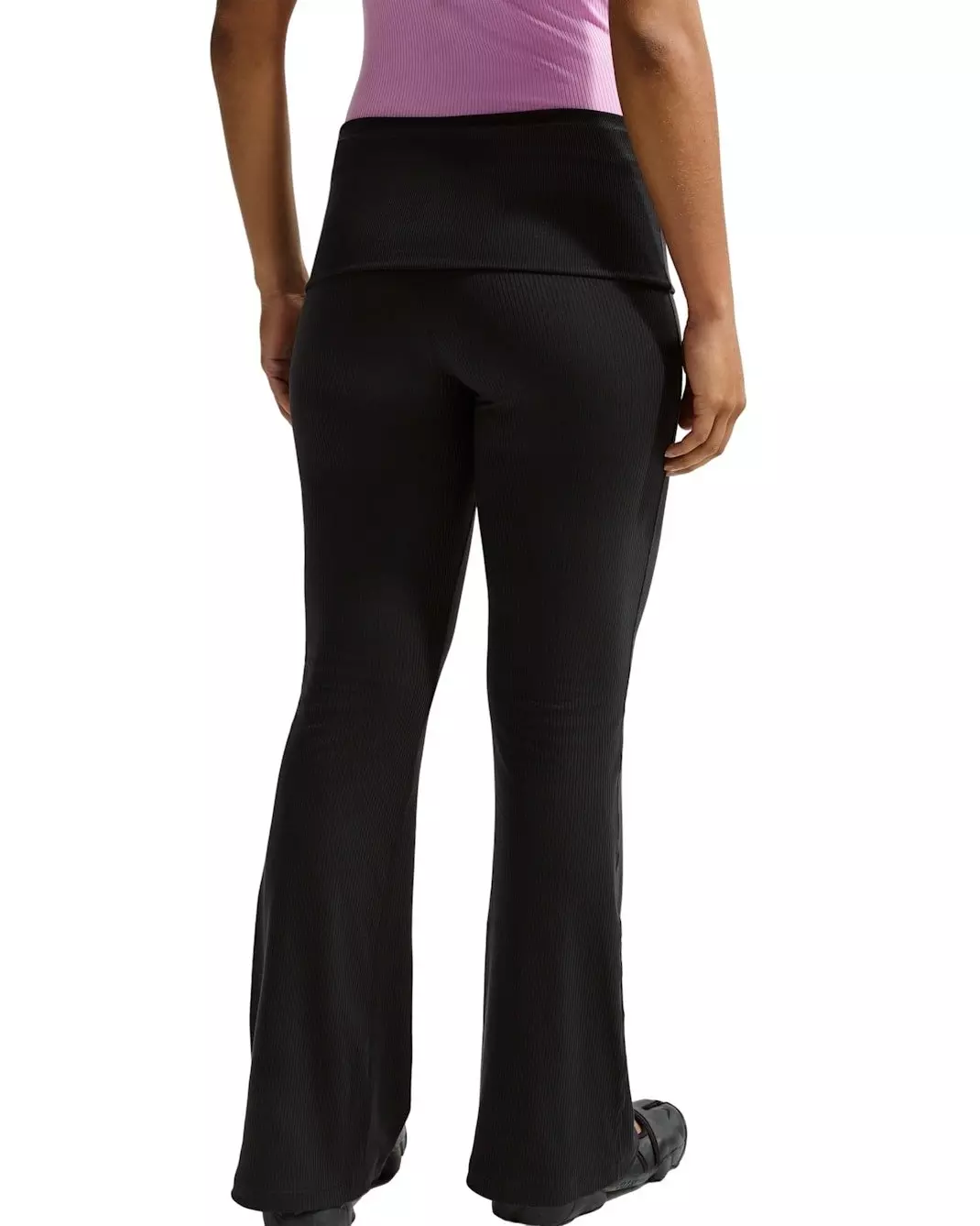 Nike Women's Sportswear Chill Knit Mid-Rise Tight Ribbed Pants - Black - BLACK