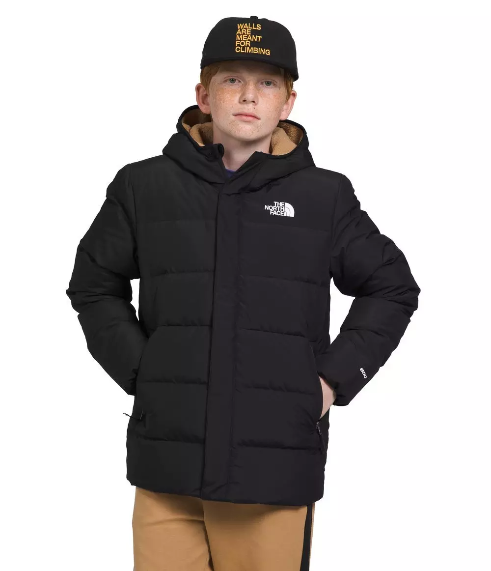 The North Face Big Boys' North Down Fleece-Lined Parka -Black - BLACK