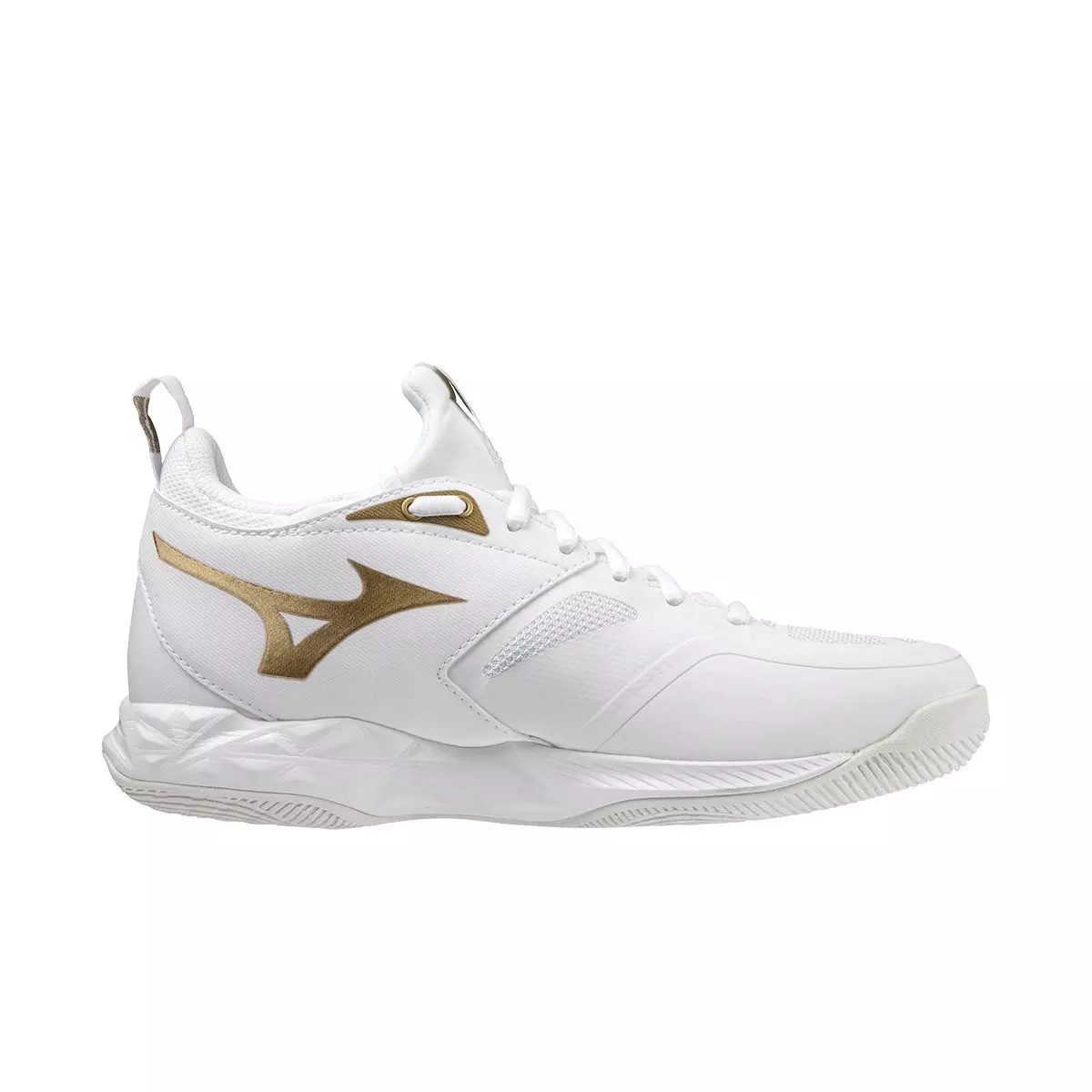 Mizuno Wave Dimension "White/Gold" Women's Volleyball Shoe - WHITE/GOLD