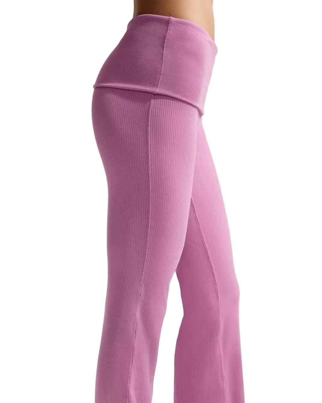 Nike Women's Sportswear Chill Knit Mid-Rise Tight Ribbed Pants - Lt Magenta - LT MAGENTA