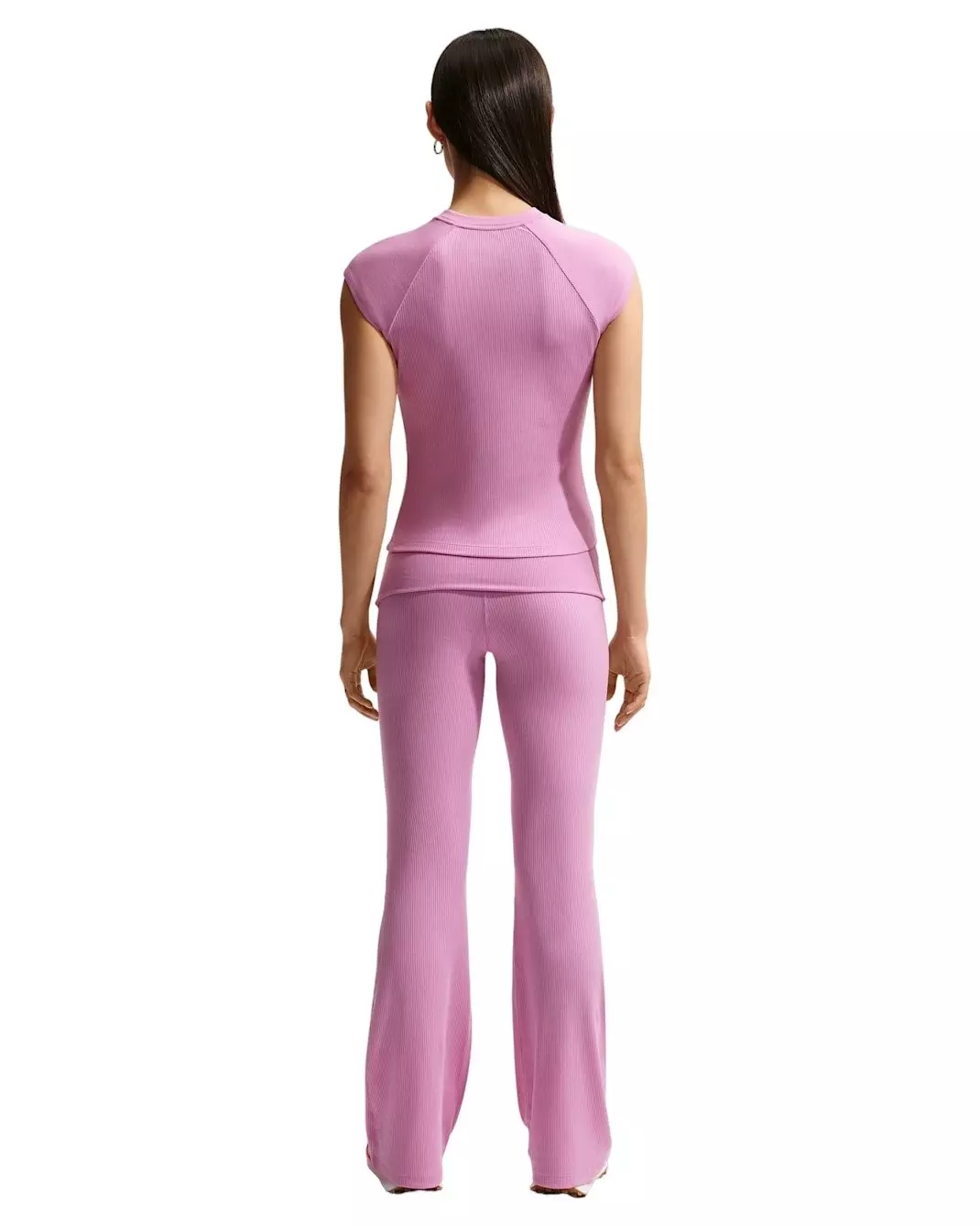 Nike Women's Sportswear Chill Knit Mid-Rise Tight Ribbed Pants -Lt Magenta - LT MAGENTA