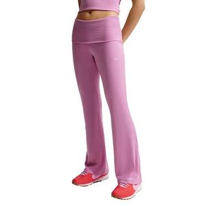 Nike Women's Sportswear Chill Knit Mid-Rise Tight Ribbed Pants -Lt Magenta