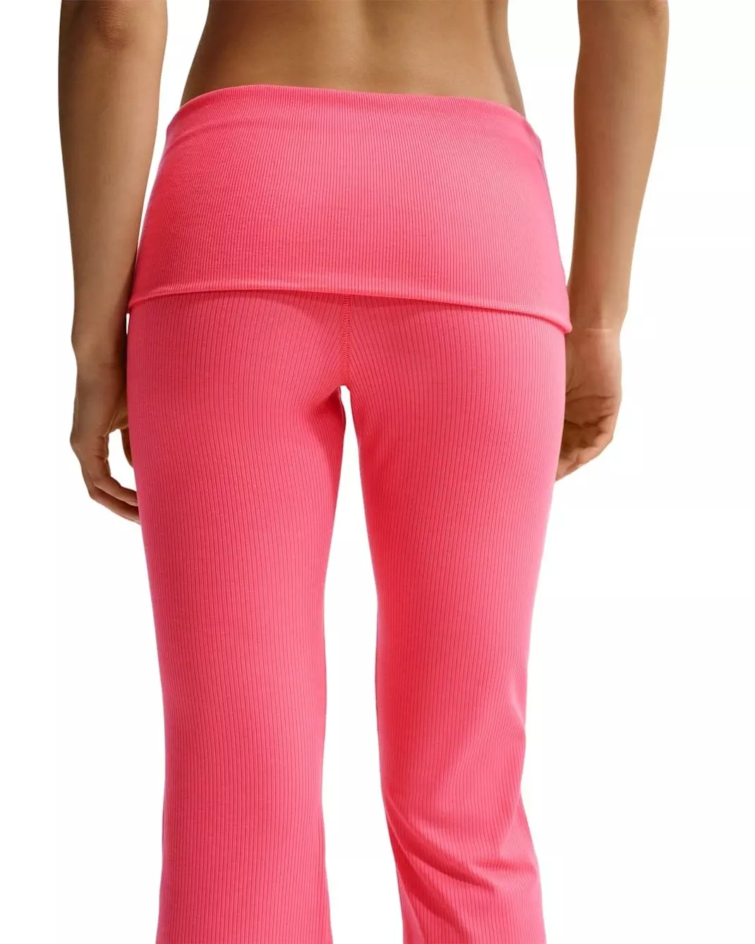 Nike Women's Sportswear Chill Knit Mid-Rise Tight Ribbed Pants - Coral - CORAL