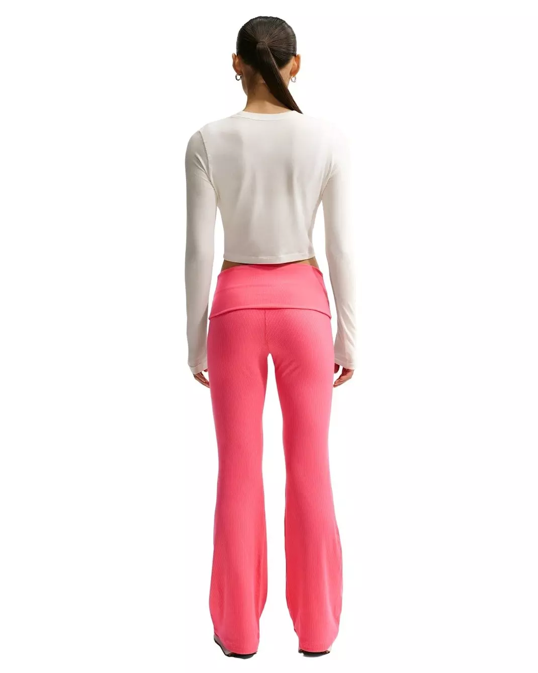 Nike Women's Sportswear Chill Knit Mid-Rise Tight Ribbed Pants -Coral - CORAL