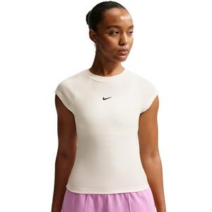 Nike Women's Sportswear Chill Knit Tight Short-Sleeve Ribbed Top -White