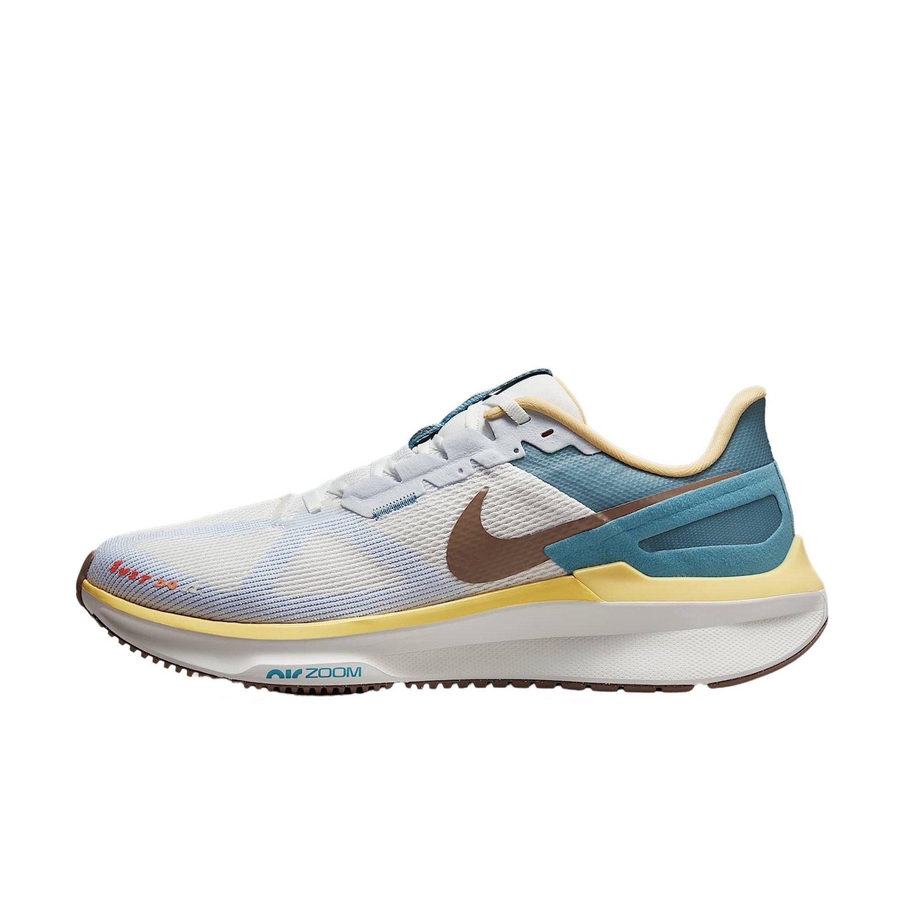 Nike Structure 25 "White/Teal/Yellow/Bronze" Men's Running Shoe - WHITE/TEAL/YELLOW/BRONZE Thumbnail View 2
