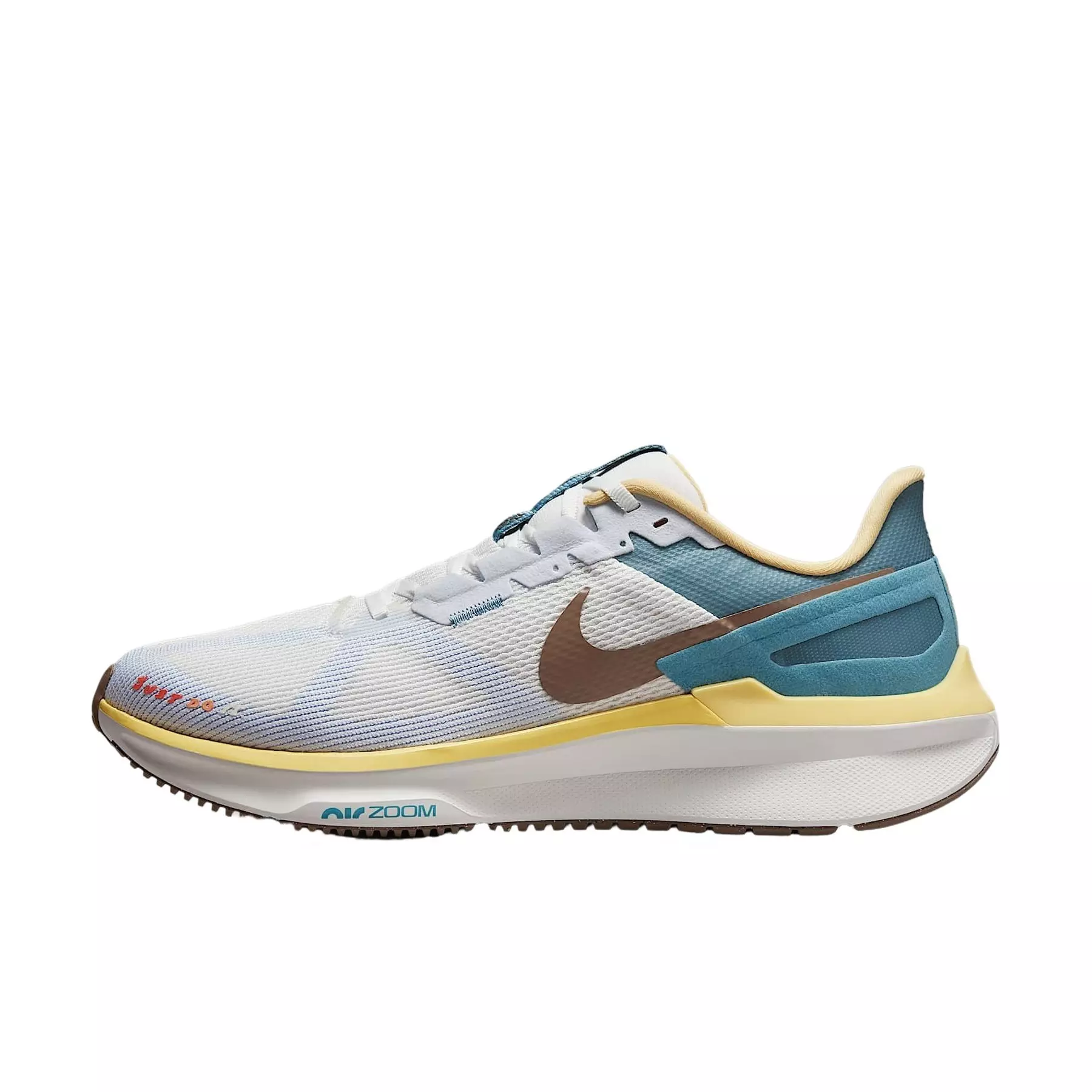 Nike Structure 25 "White/Teal/Yellow/Bronze" Men's Running Shoe - WHITE/TEAL/YELLOW/BRONZE