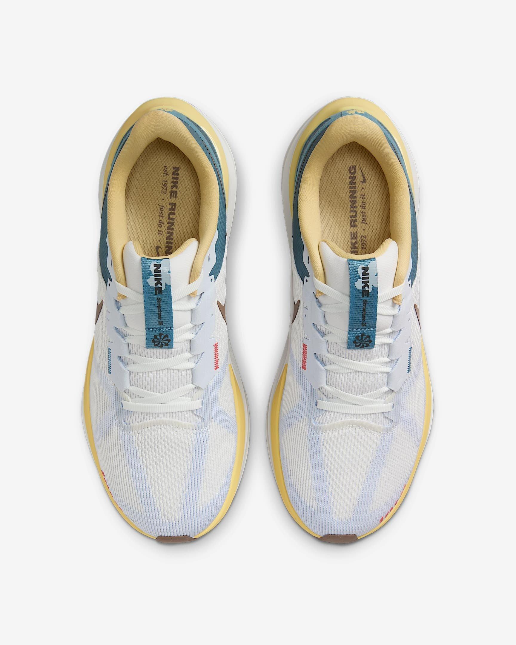 Nike Structure 25 "White/Teal/Yellow/Bronze" Men's Running Shoe - WHITE/TEAL/YELLOW/BRONZE Thumbnail View 3