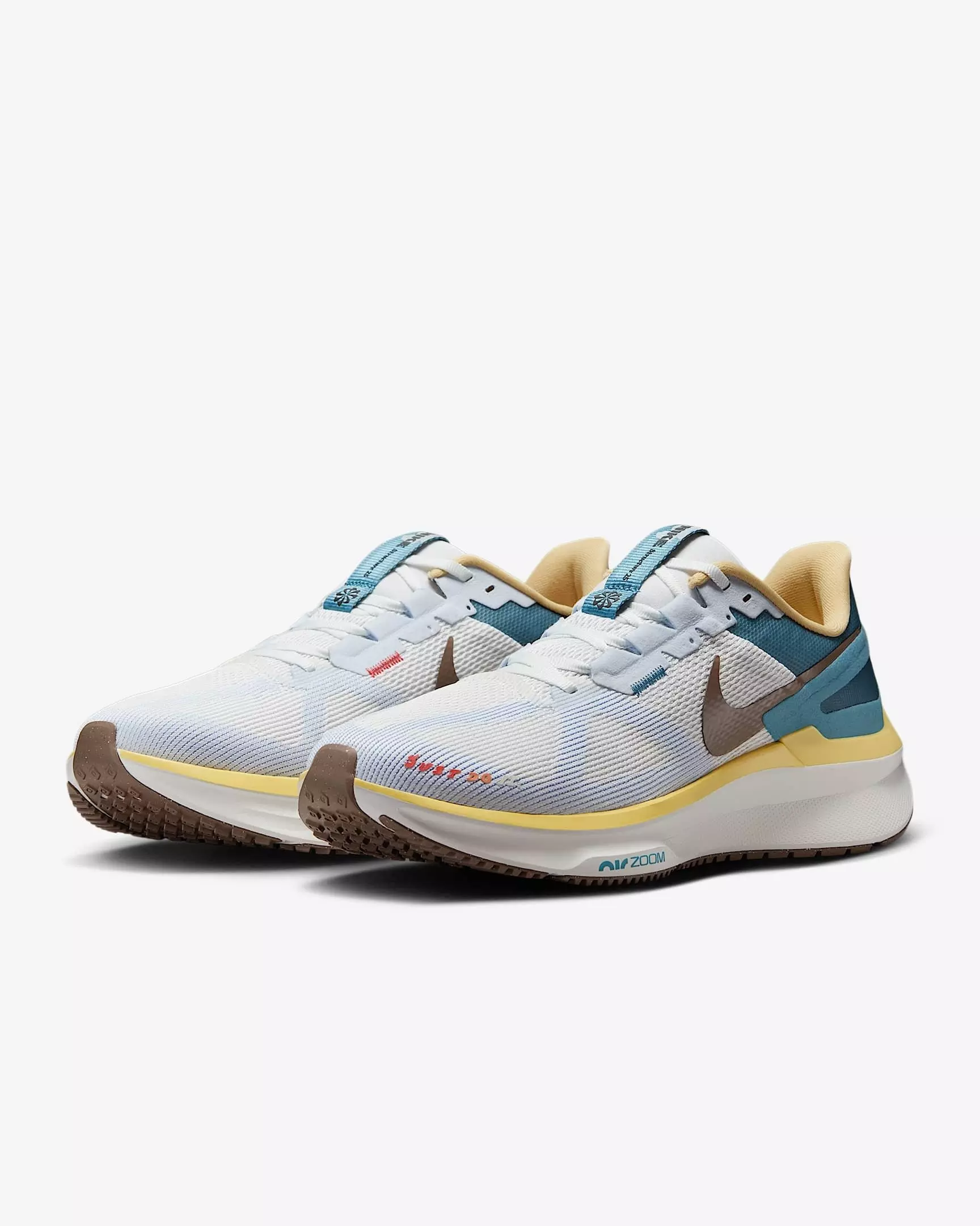 Nike Structure 25 "White/Teal/Yellow/Bronze" Men's Running Shoe - WHITE/TEAL/YELLOW/BRONZE