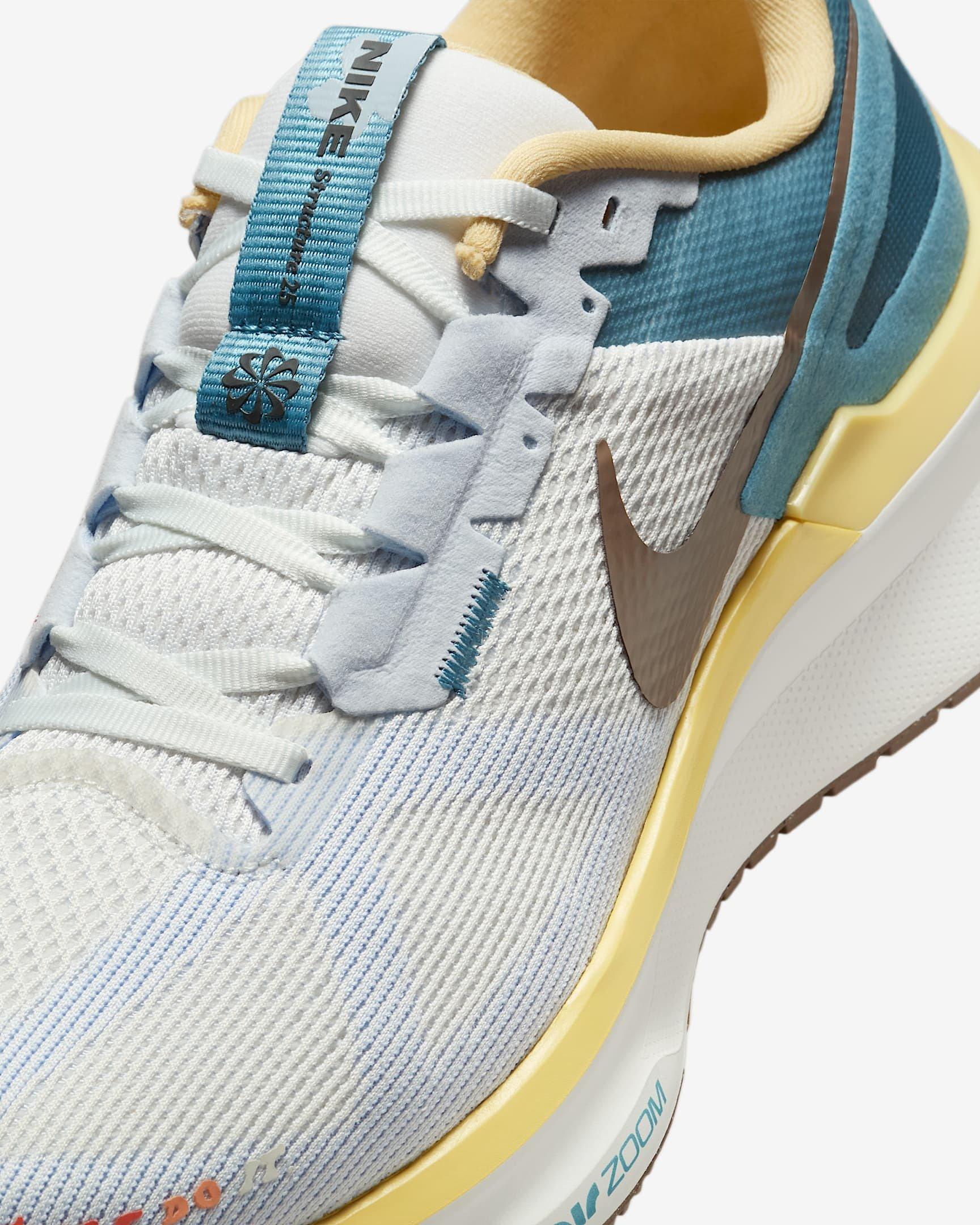 Nike Structure 25 "White/Teal/Yellow/Bronze" Men's Running Shoe - WHITE/TEAL/YELLOW/BRONZE Thumbnail View 6