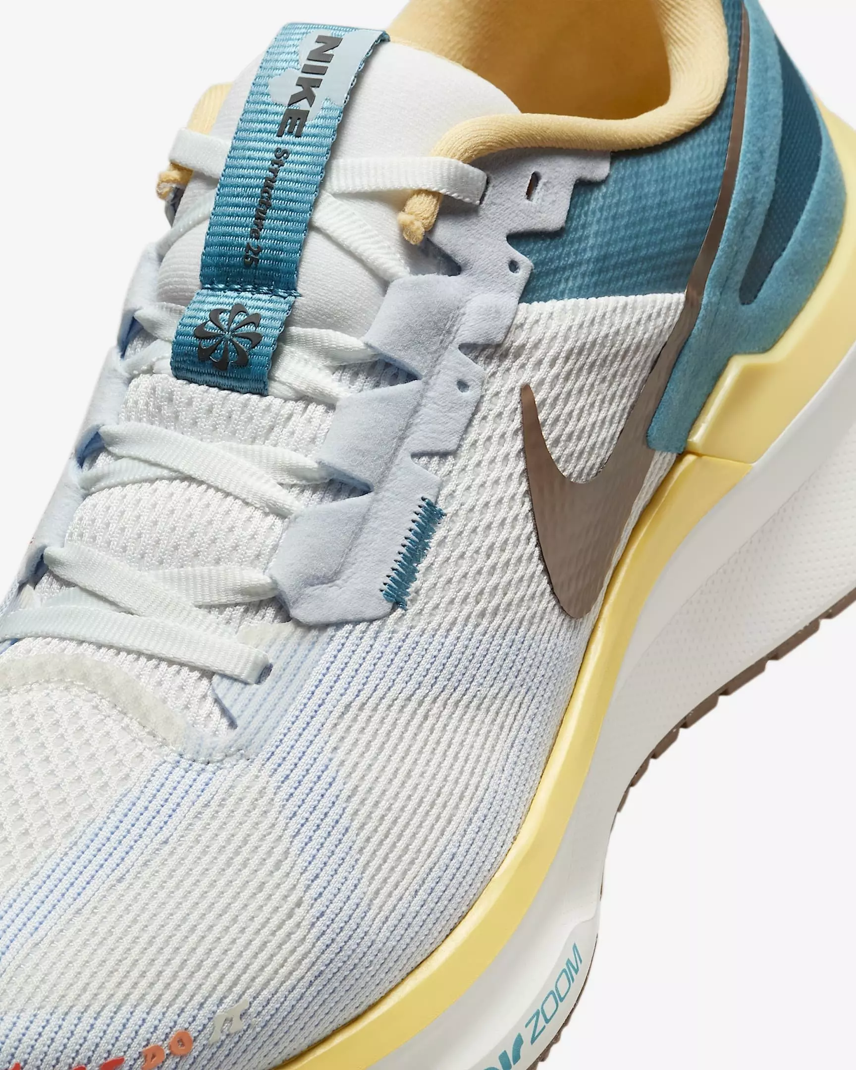 Nike Structure 25 "White/Teal/Yellow/Bronze" Men's Running Shoe - WHITE/TEAL/YELLOW/BRONZE