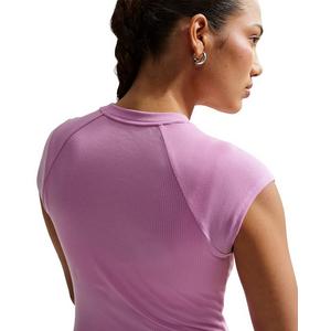 Nike Women's Sportswear Chill Knit Tight Short-Sleeve Ribbed Top -Lt Magenta