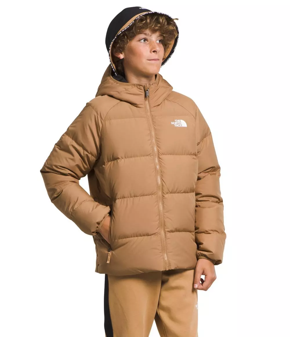 The North Face Big Boys’ Reversible North Down Hooded Jacket - ALMOND BUTTER