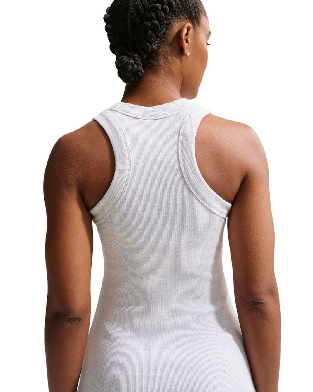 Nike Women's Sportswear Chill Knit Tight Ribbed Tank Dress -Birch Heather - BIRCH HEATHER Thumbnail View 2