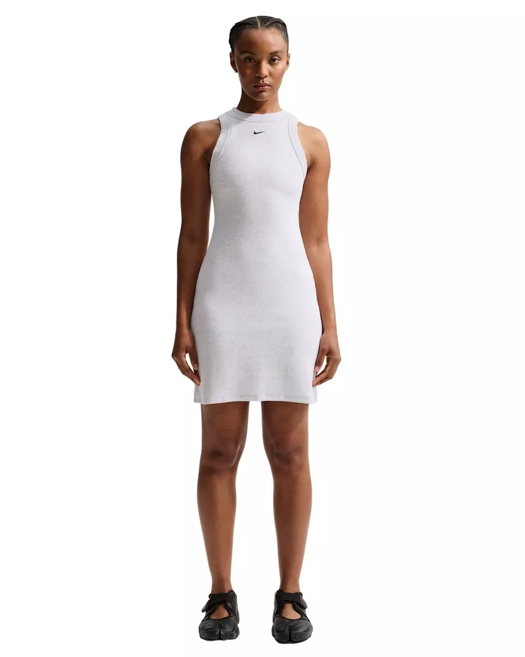 Nike Women's Sportswear Chill Knit Tight Ribbed Tank Dress -Birch Heather - BIRCH HEATHER