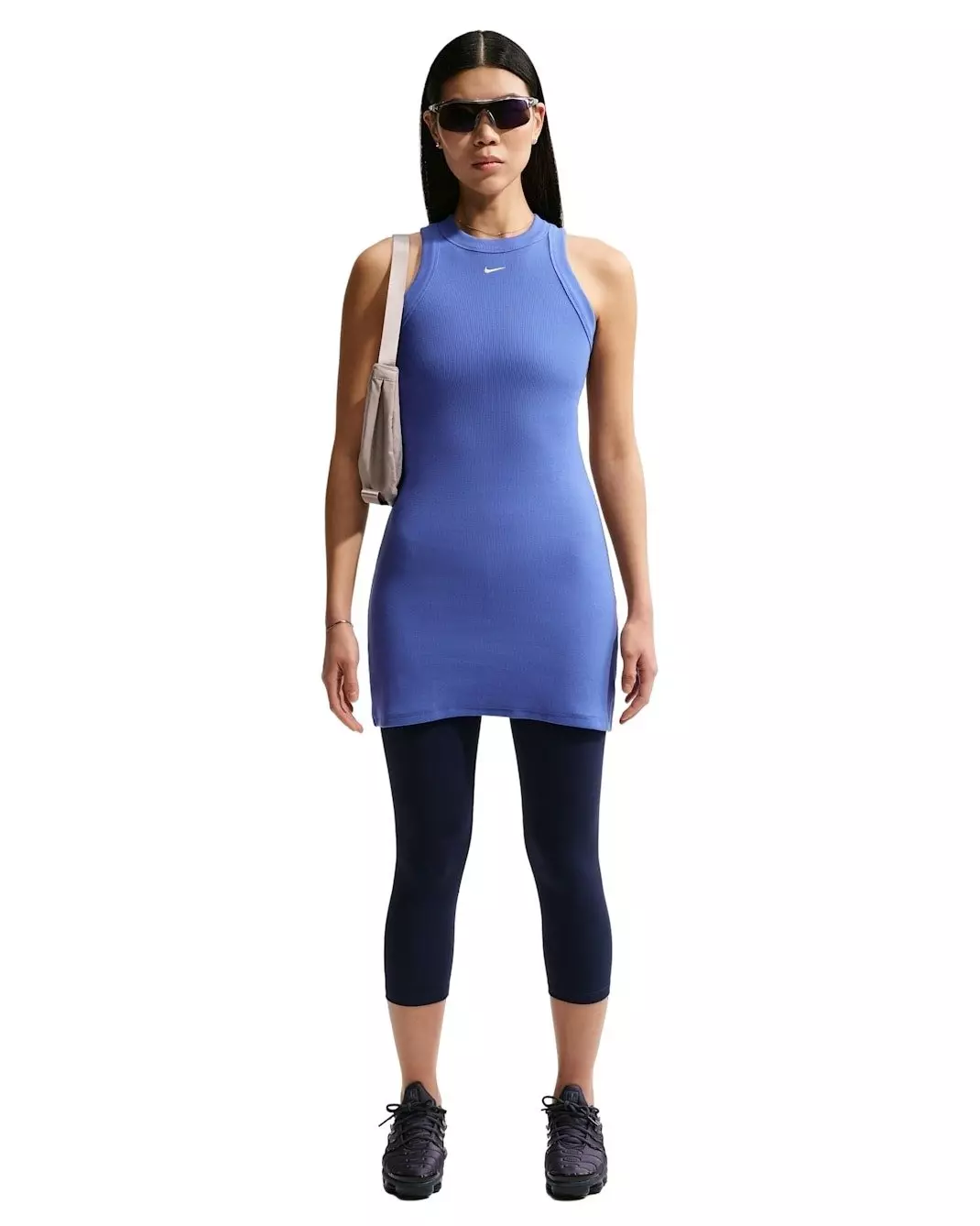 Nike Women's Sportswear Chill Knit Tight Ribbed Tank Dress - Lt Blue - LT BLUE