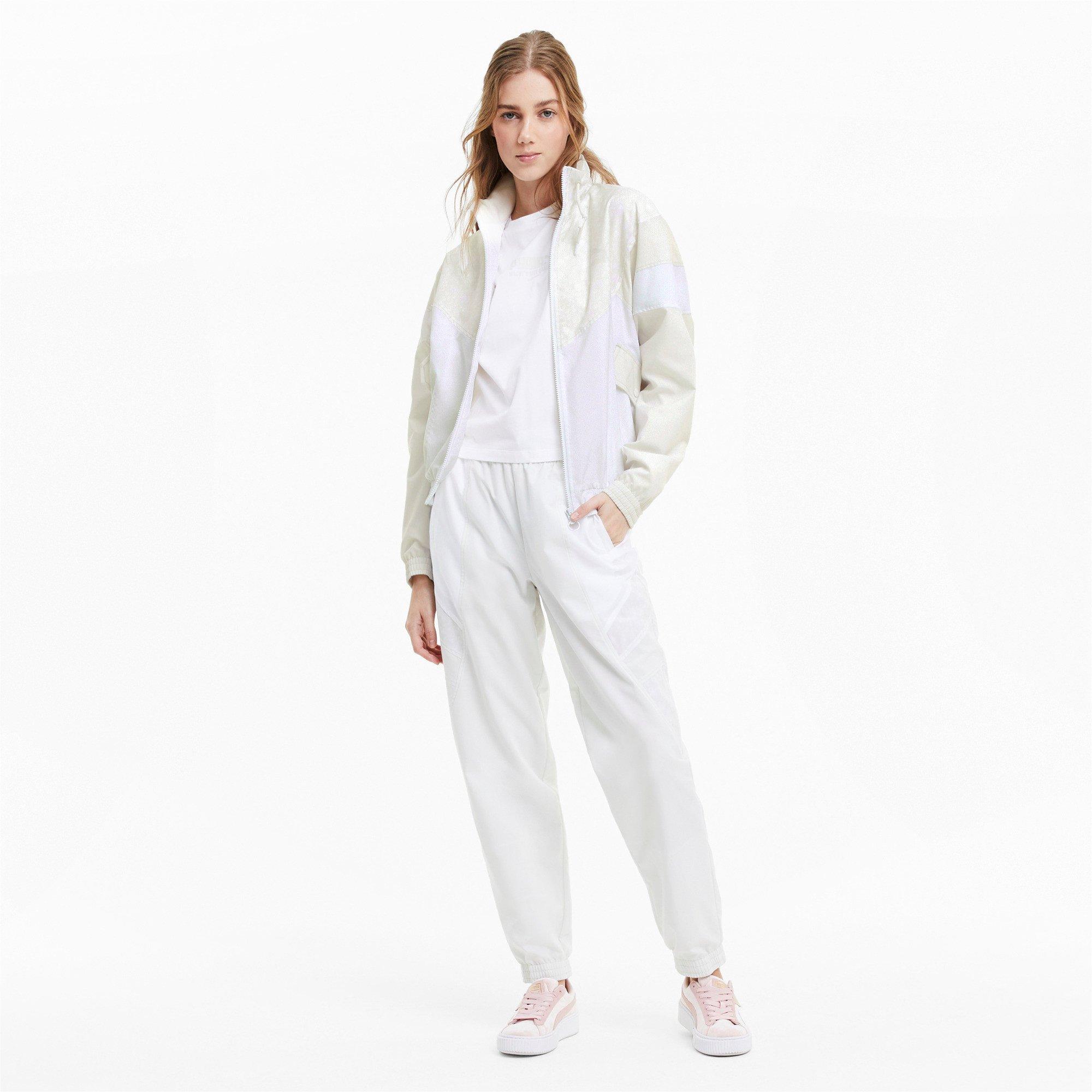 PUMA Women's Tailored for Sport Winterized Track Jacket- Cream - GREY Thumbnail View 3