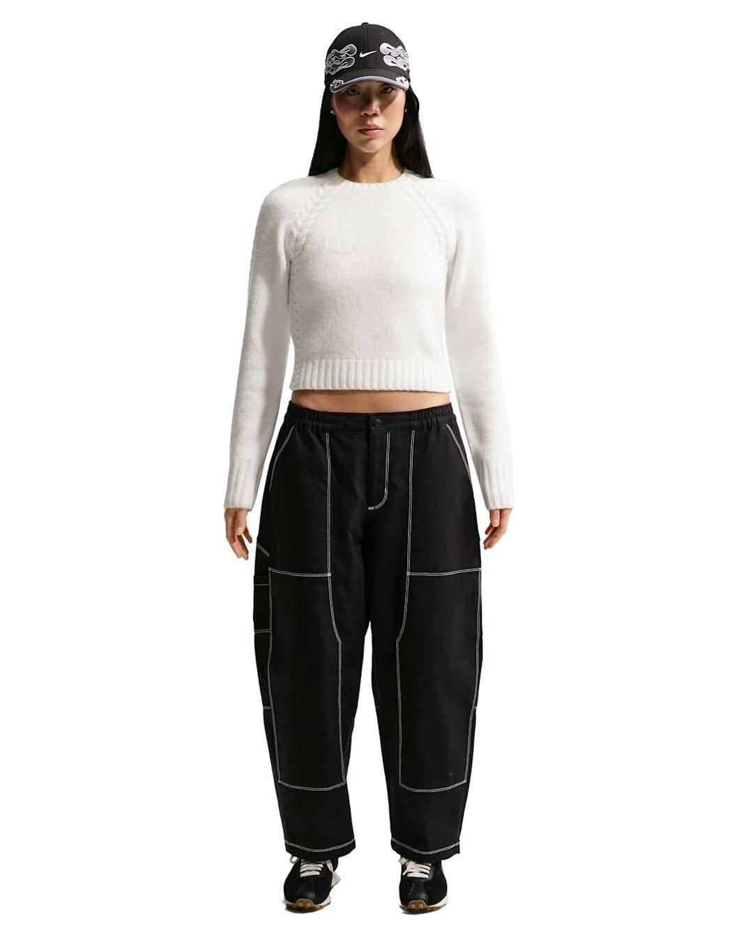 Nike Women's Sportswear Chill Knit Slim Long-Sleeve Sweater - White - WHITE Thumbnail View 4