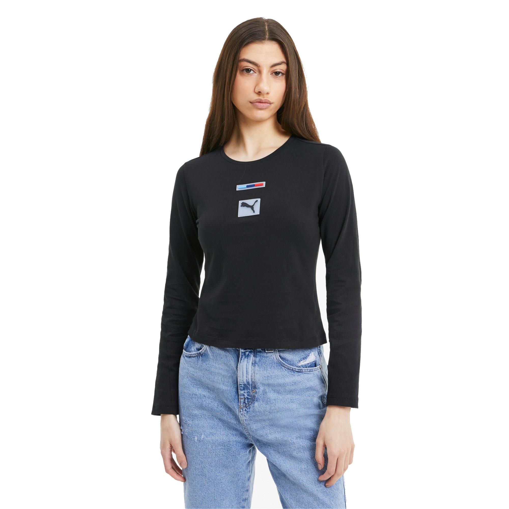 PUMA Women's BMW M Motorsport Street Long-Sleeve Shirt - BLACK Thumbnail View 1