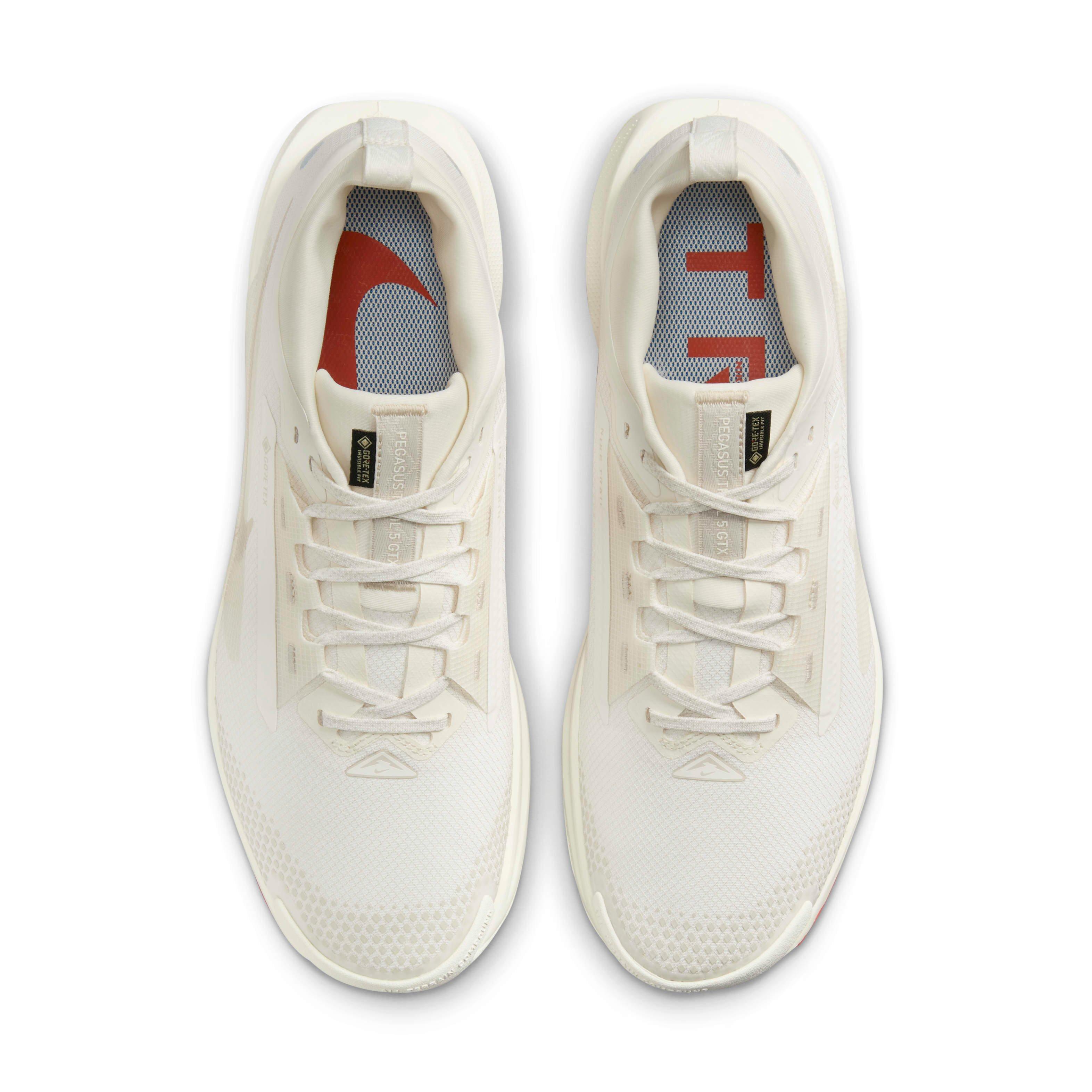 Nike Pegasus Trail 5 Gore-Tex "Sail/Picante Red/Light Orewood Brown" Men's Trail Running Shoe - WHITE/RED/BROWN Thumbnail View 4