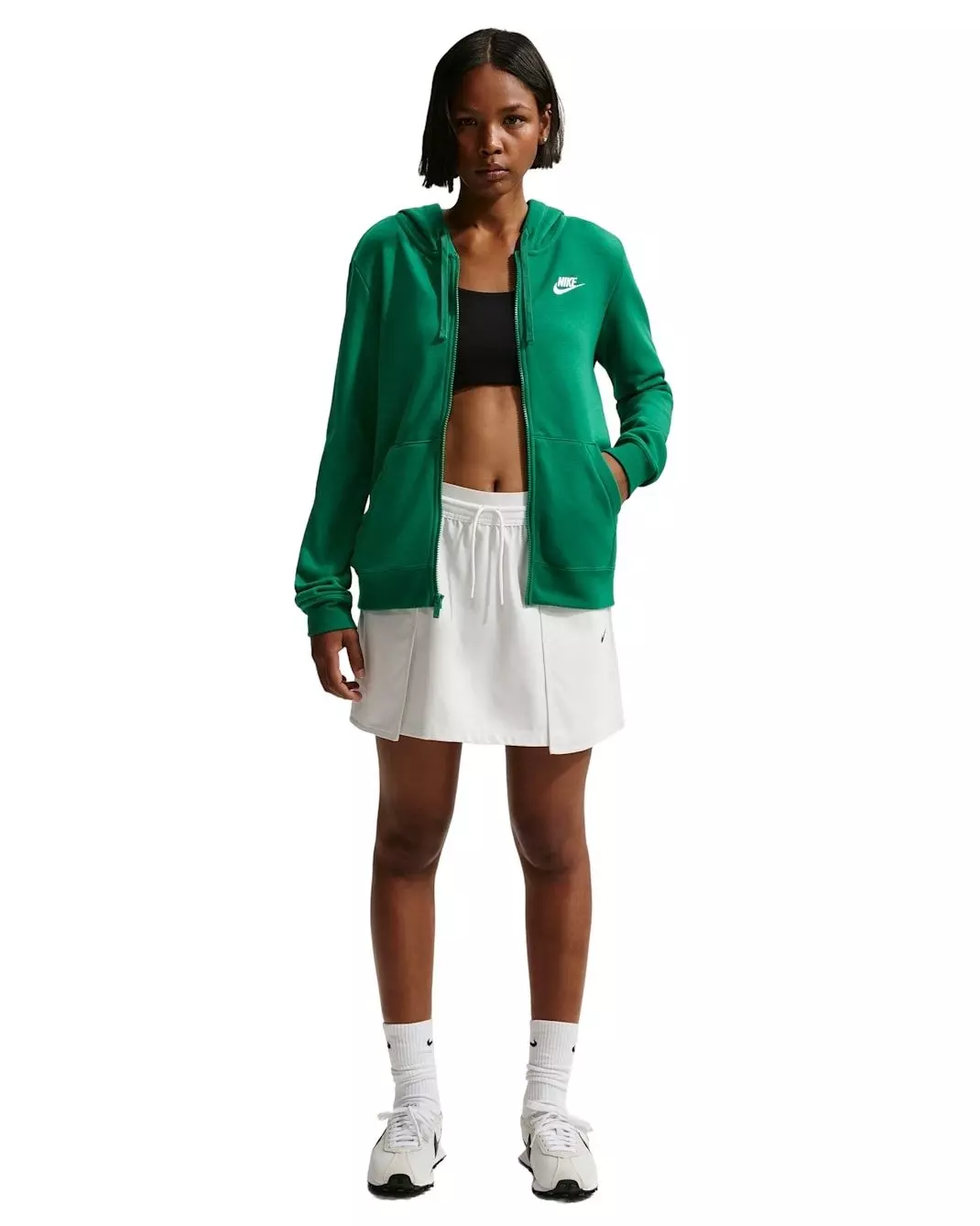 Nike Women's Sportswear Club Fleece Full-Zip Jacket -Green - GREEN