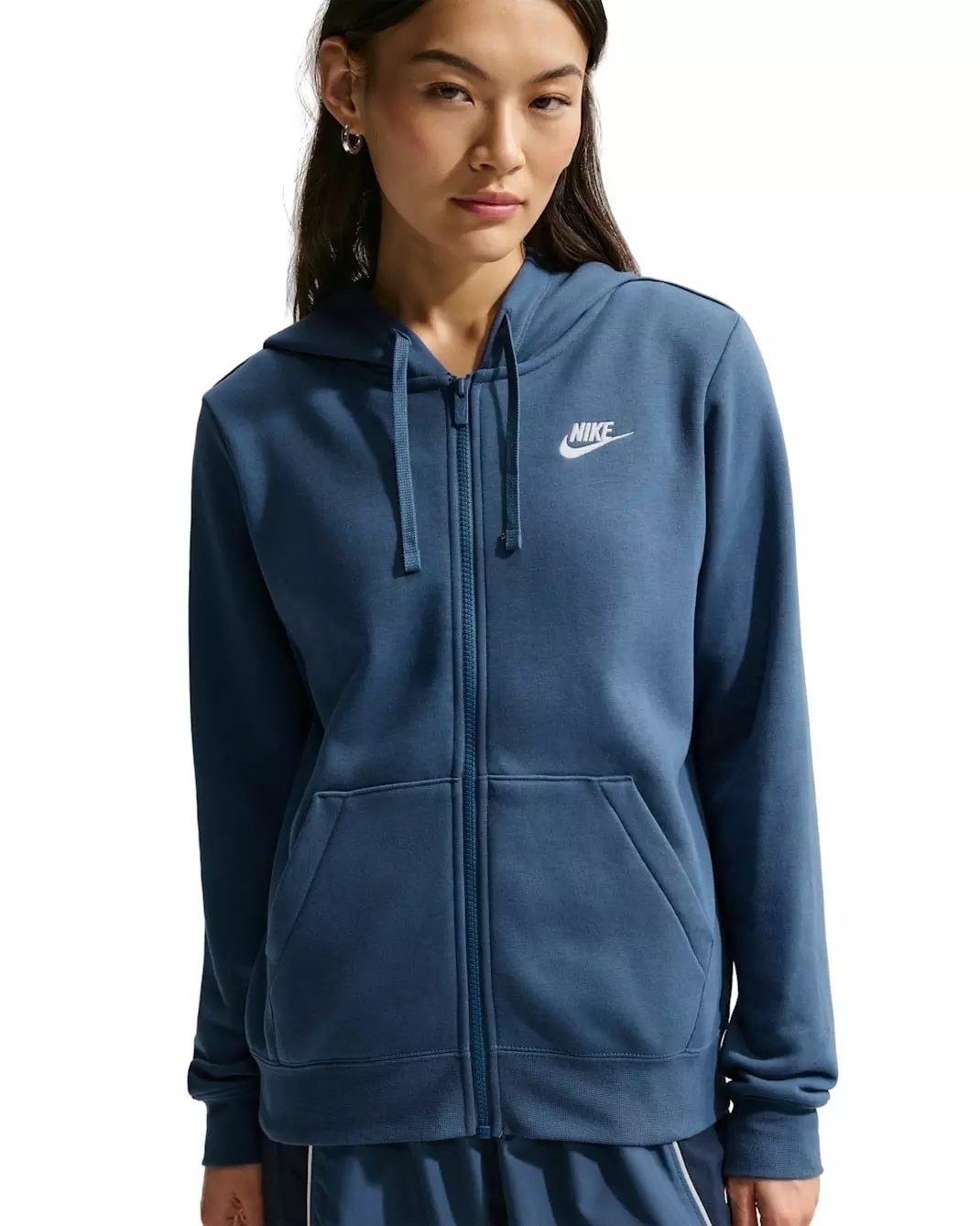 Nike Women's Sportswear Club Fleece Full-Zip Jacket -Navy - NAVY