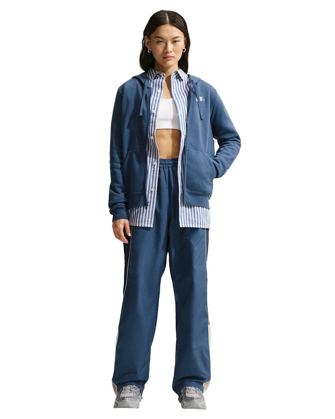 Nike Women's Sportswear Club Fleece Full-Zip Jacket -Navy - NAVY Thumbnail View 4