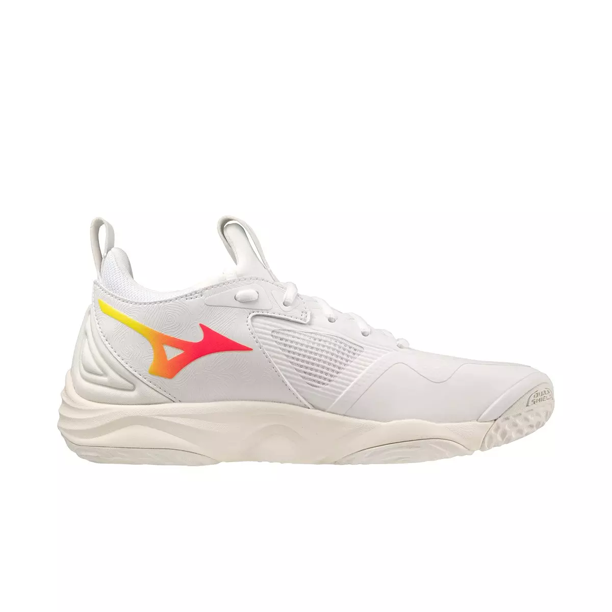 Mizuno Wave Momentum 3 "Snow White/High Vis Pink" Women's Volleyball Shoe - WHITE/PINK