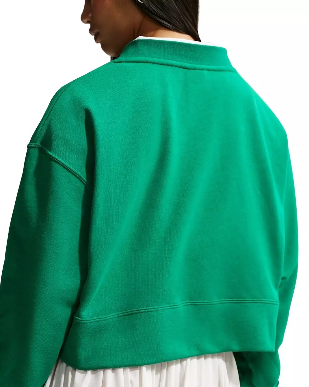 Nike Women's Sportswear Club Fleece Loose Cardigan - Green/White - GREEN/WHITE