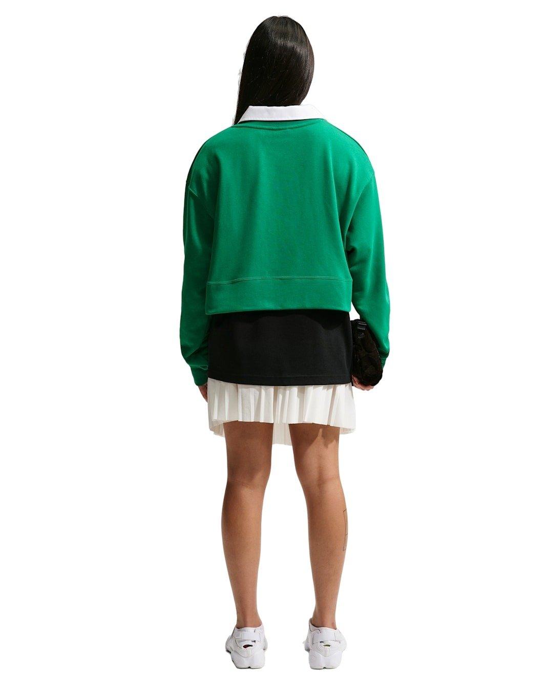 Nike Women's Sportswear Club Fleece Loose Cardigan - Green/White - GREEN/WHITE Thumbnail View 5