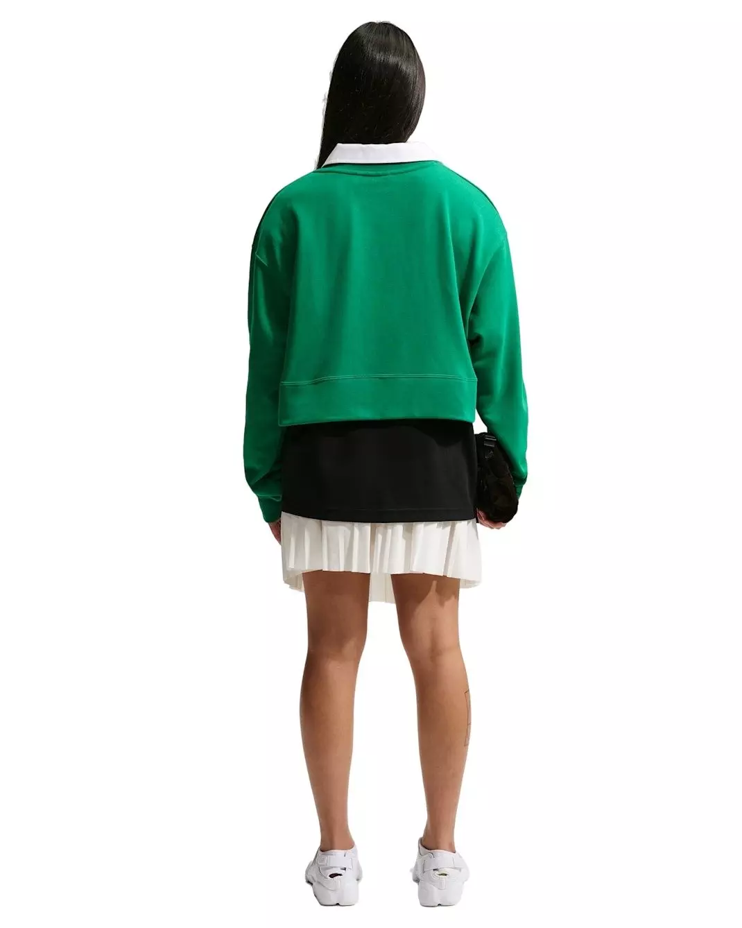 Nike Women's Sportswear Club Fleece Loose Cardigan - Green/White - GREEN/WHITE